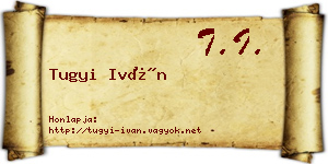 Tugyi Iván névjegykártya